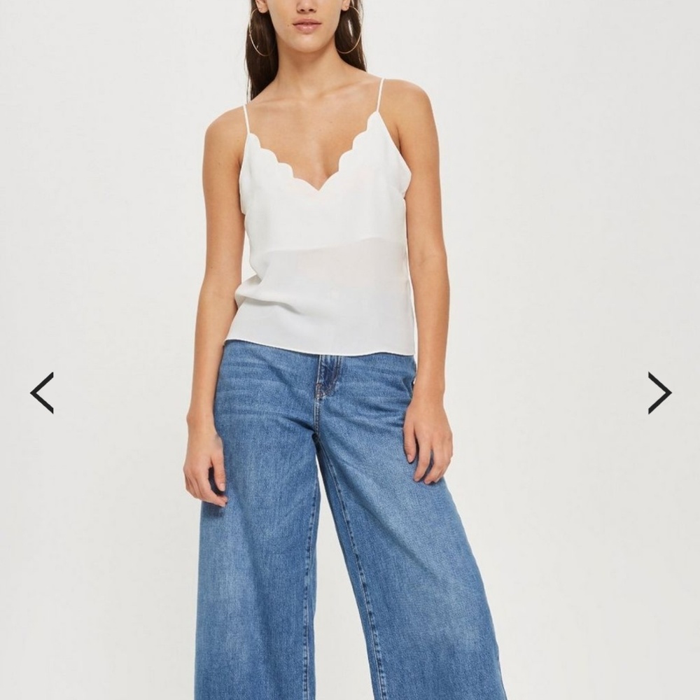 Topshop Tall Harper Scallop Camisole Top